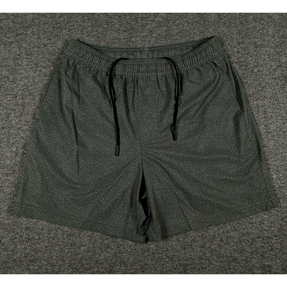 Chubbies Swim Trunks Mens Small 5.5" Green Geometric Lined Stretch Beach Shorts